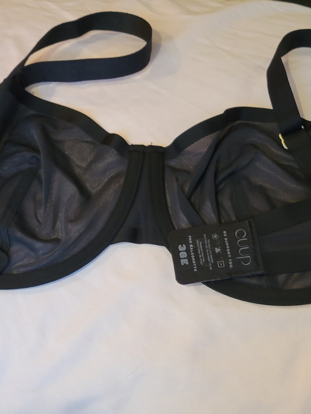 CUUP 36 E Black Underwire Balconette Contour Bra - Picture 6 of 7